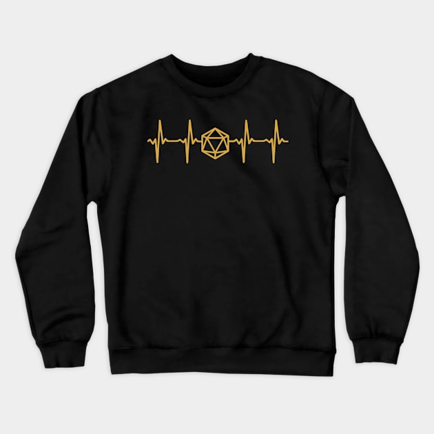 Gold Dice Heartbeat Crewneck Sweatshirt by MimicGaming
